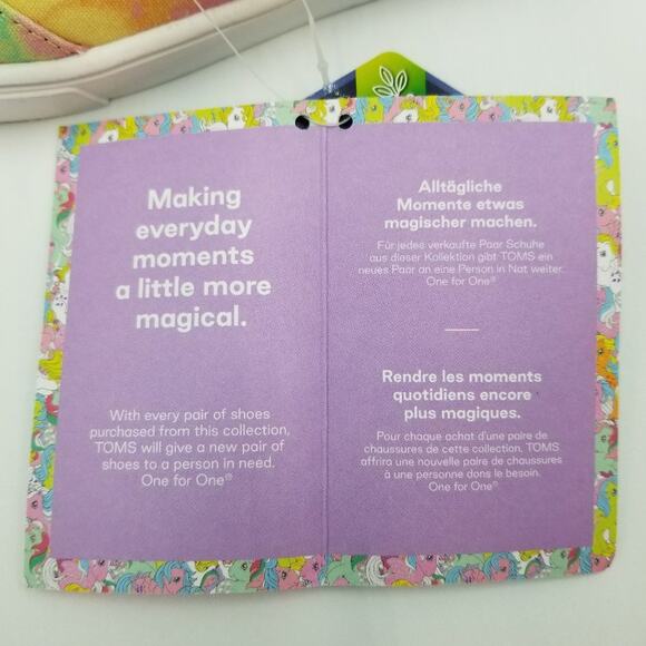 TOMS Tie Dye My Little Pony Shoes Womens 5 Sky Dancer Slip On Limited Edition - Picture 8 of 14